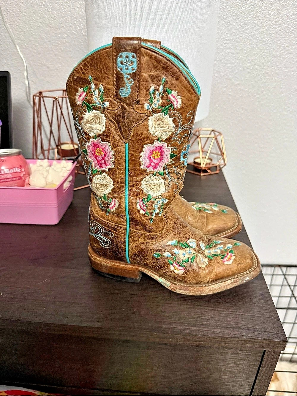 Embroidered Western Boots Brown US 11